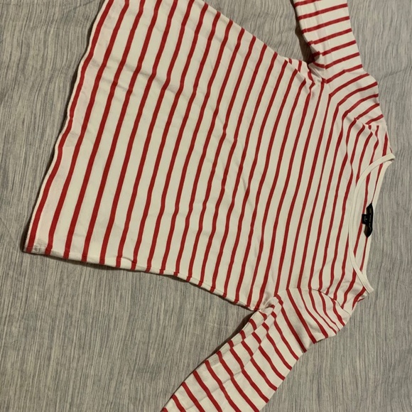 Brooks Brothers Red White Striped Crew T-Shirt S - Picture 2 of 5